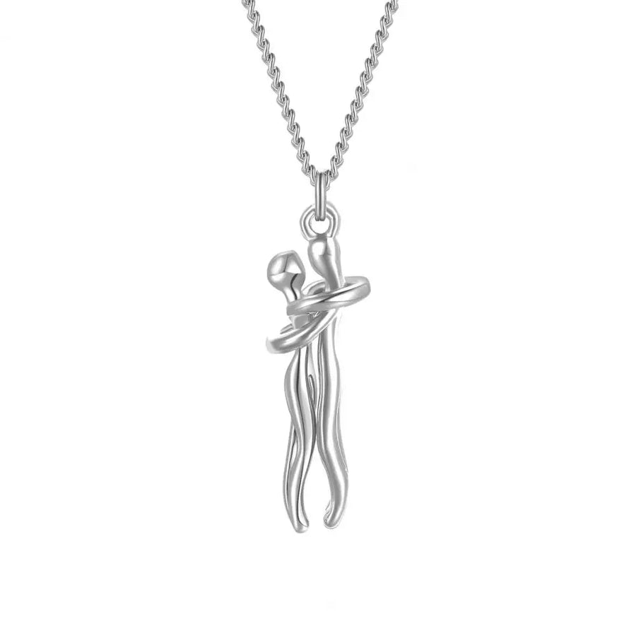 Love Forever Hug Cute Couple Necklace - Image 12