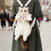 Realistic Cute Plush Cat Backpack - Image 0