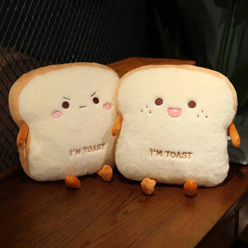 Plush Toast Bread Ultra Soft Hand Warmer Pillow