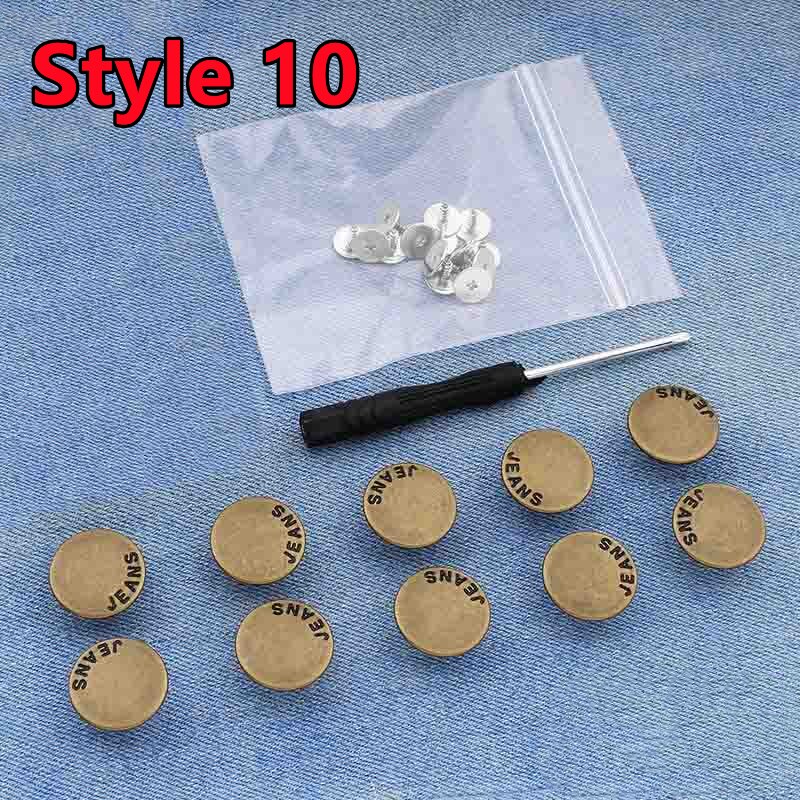 10Pcs Snap-On Seamless Metal Button Set - Image 17