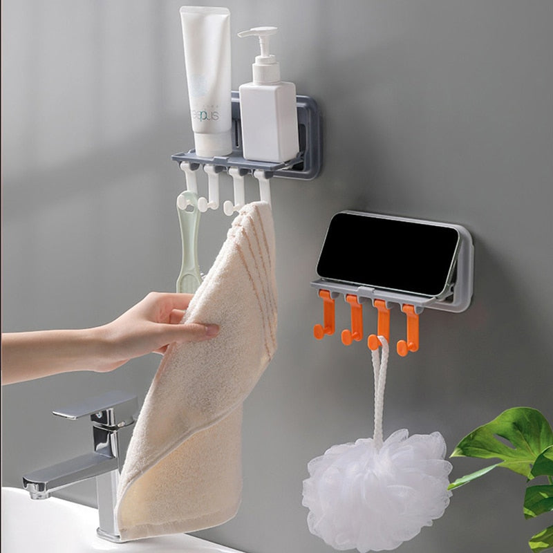 Wall-Mounted Phone Holder Kitchen Organizer Rack - Image 3