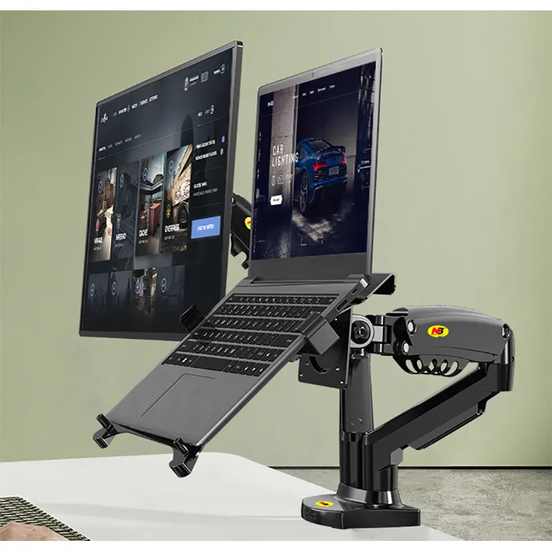 Dual Arm Adjustable Laptop Monitor Riser Mount