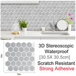 3D Self-Adhesive Hexagonal Wall Stickers