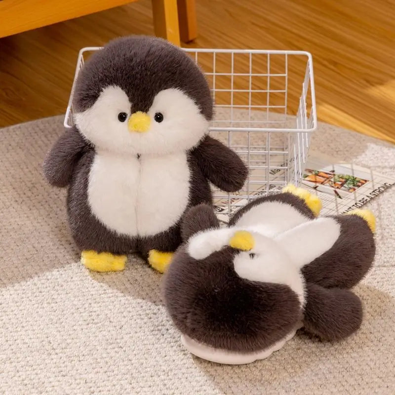 Happy Penguins Plush Comfy Cozy Slippers