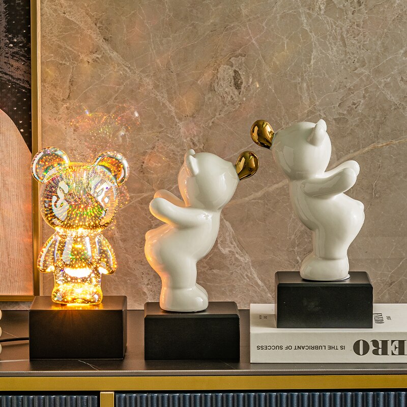 LED Bear Fireworks Night Lamp - Image 4