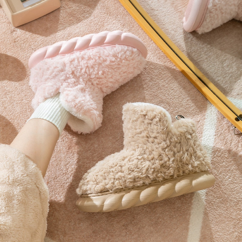 Fluffy Cozy Woman Warm Home Boots - Image 9