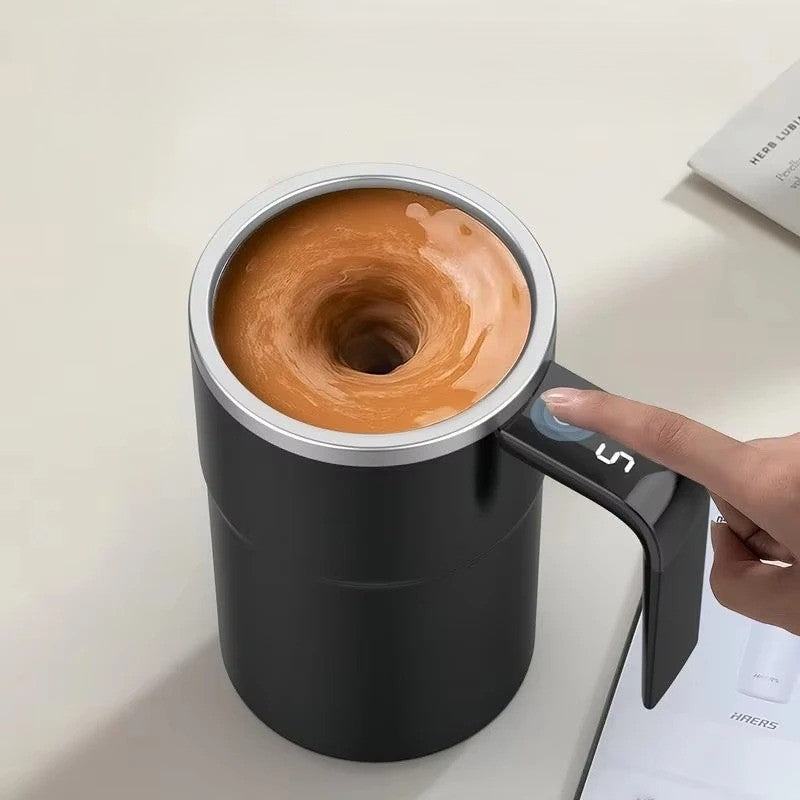 Digital Temperature Display Self Stirring Coffee Mug - Image 0