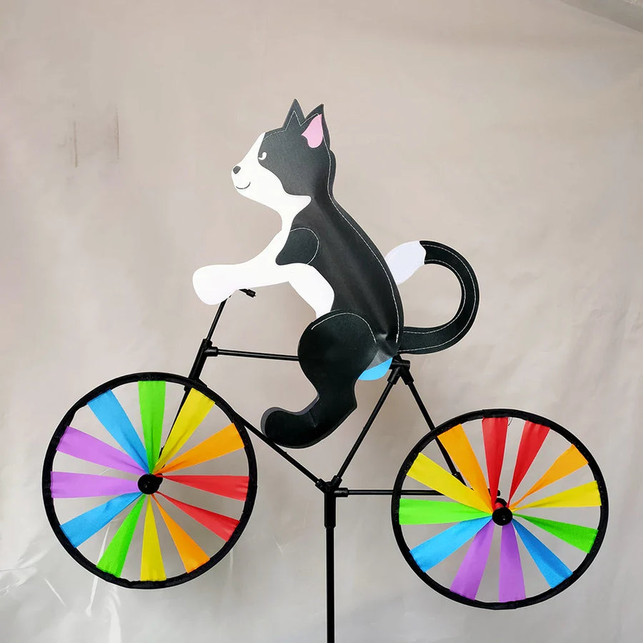 Rainbow Bicycle Cat Garden Decor - Image 6