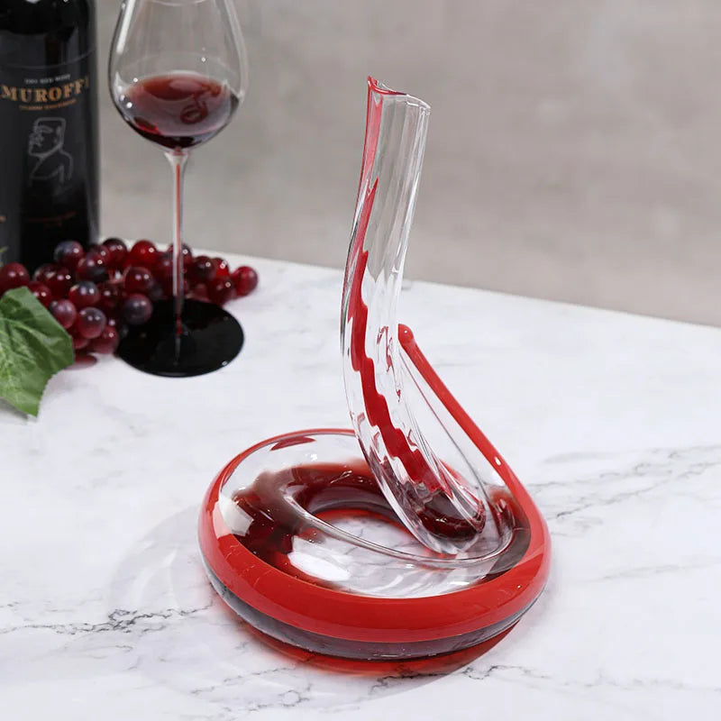 Artisan Blown Snake-Shaped Glass Wine Separator - Image 4