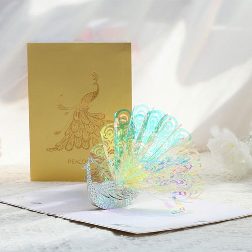 3D Shining Peacock Decorative Card - Image 0