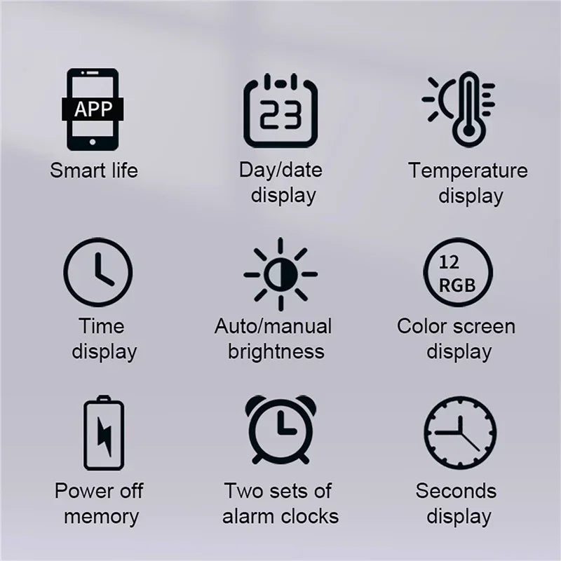 Neon Pulse Smart RGB Multifunctional Wall Clock - Image 2
