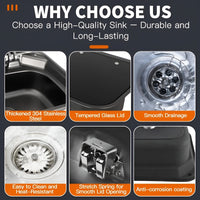 Hidden Foldable Faucet Stainless Steel Kitchen Sink - Image 3