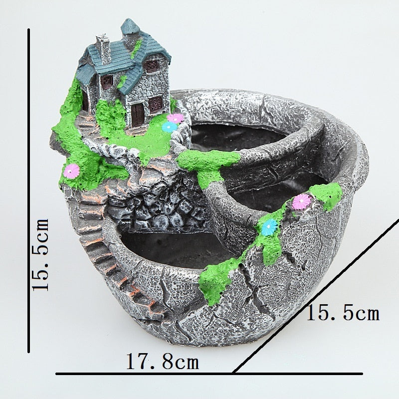 Fairy Garden Flower House Pot Lamp - Image 3