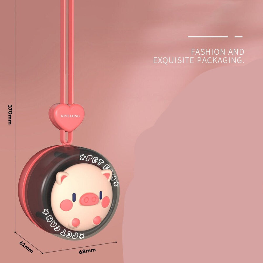 Cartoon Animal Mini Kids Neck Fan - Image 5