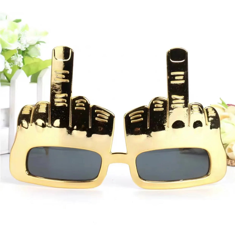 Bold Gold Middle Finger Party Sunglasses - Image 6