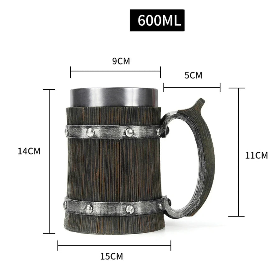 3D Viking-Style Wooden Mug - Image 9