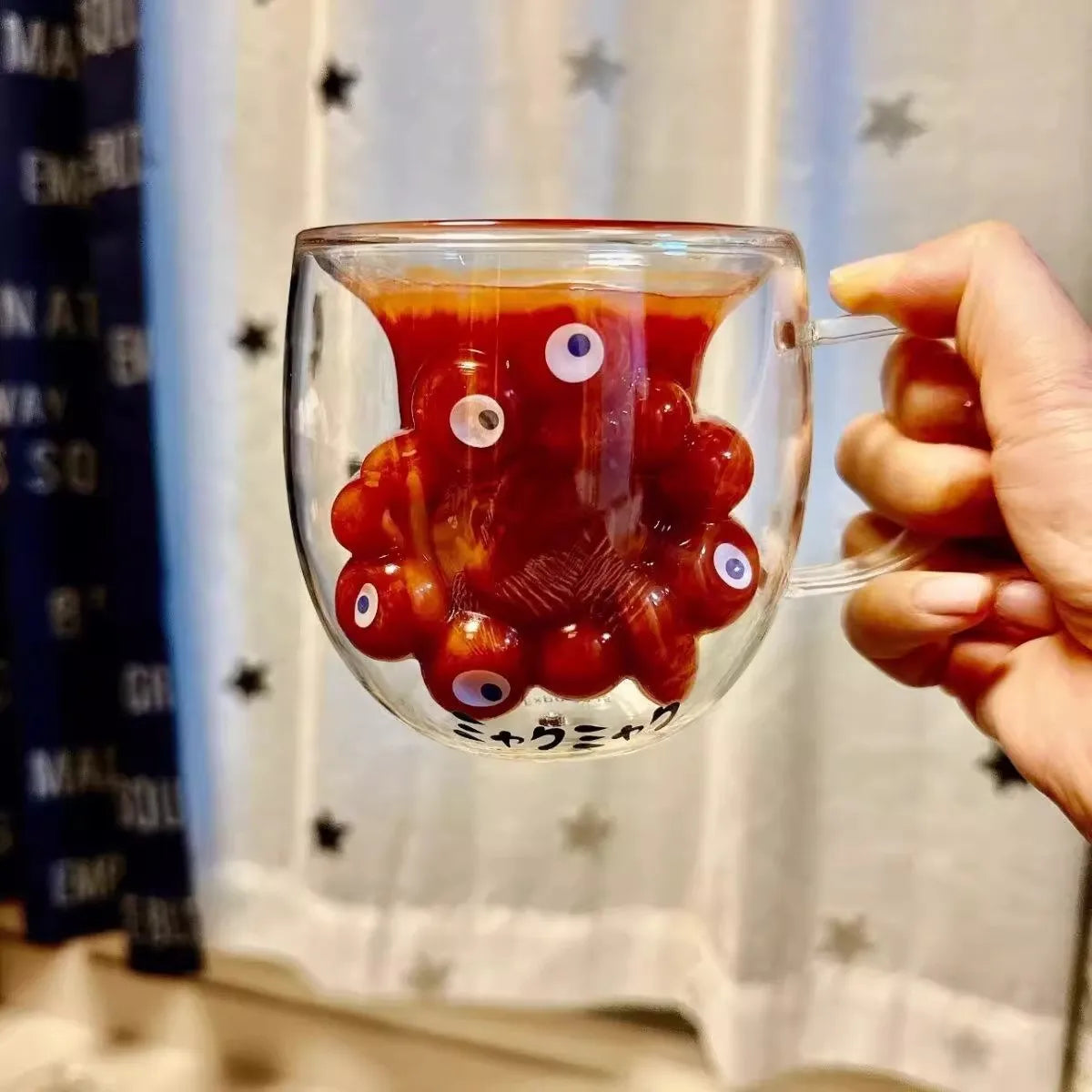 Crazy Eyes Monster Glass Mug - Image 1