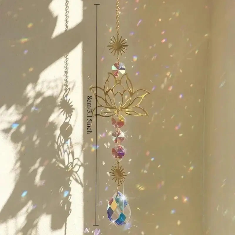 Lotus Crystal Sun Catcher Rainbow Prism - Image 5