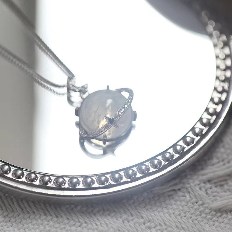 Elegant Lunar Bliss Crystal Necklace - Image 5