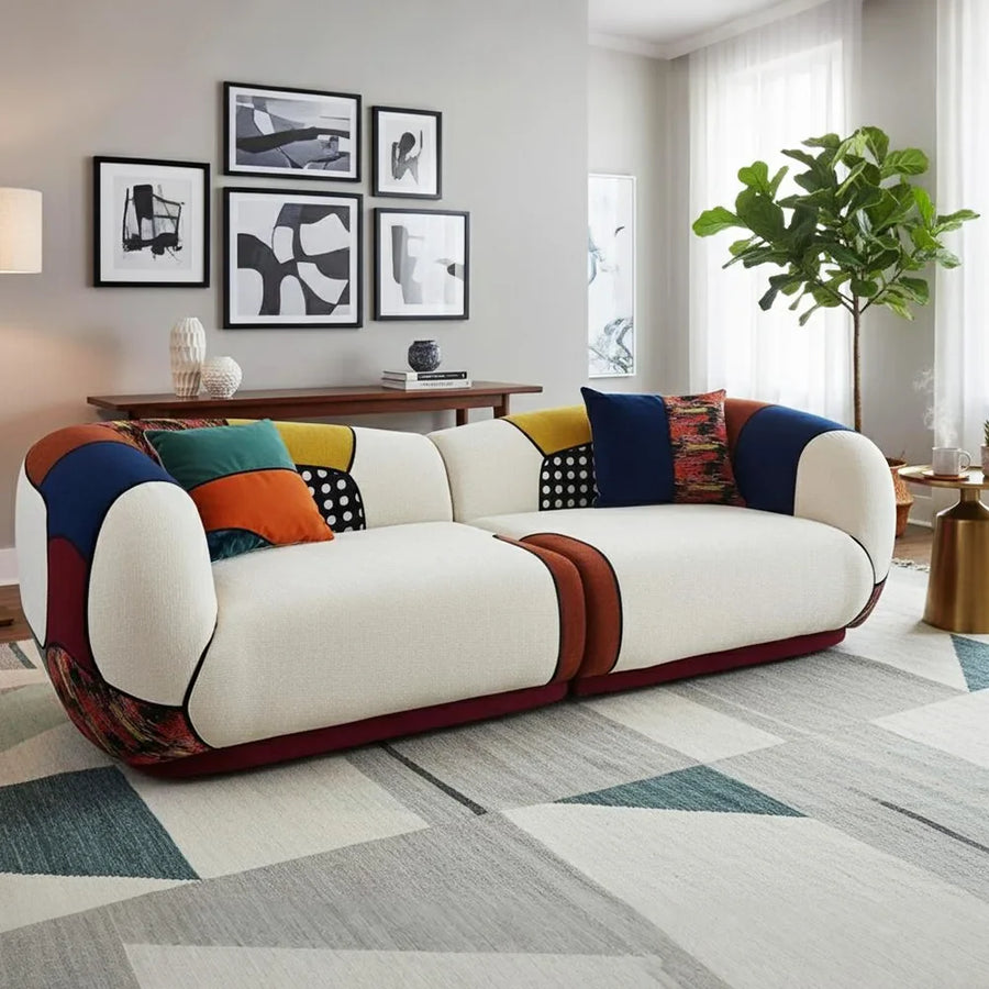 Matissero Bold Patchwork Colorblock Lounge Sofa - Image 8