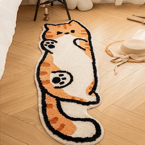 Playful Cat Area Irregular Rug - Image 0