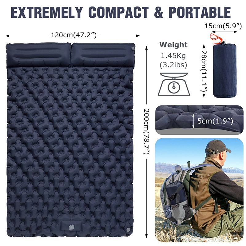 Portable Inflatable Built-in Pillow Nature Nest Camping Bed - Image 6