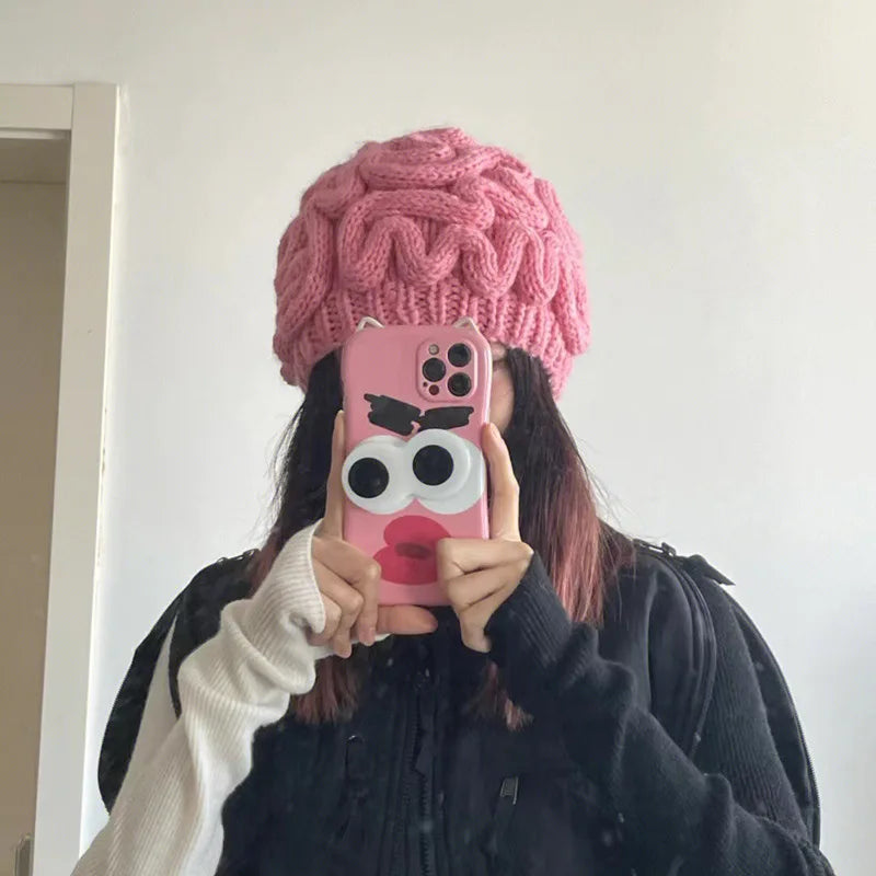 Too Much IQ Knitted Brain Beanie - Image 4