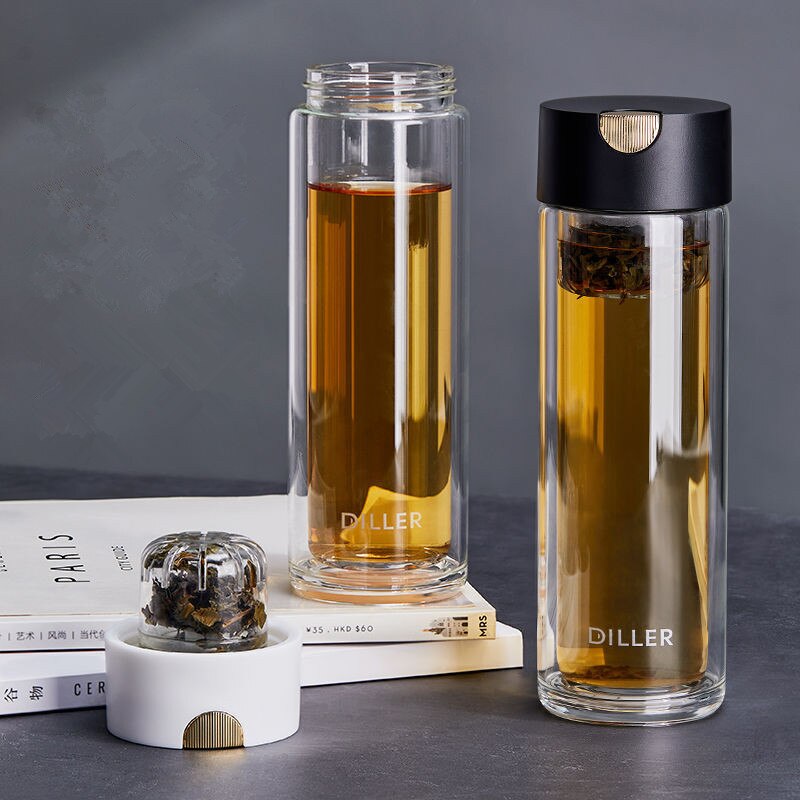 Double Wall Glass Magnetic Tea Infuser Bottle - Image 2