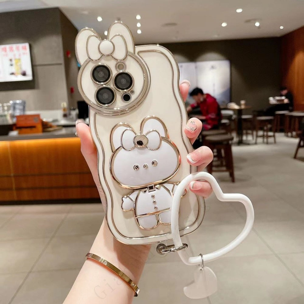 3D BunnyKorean Style Mirror iPhone Case