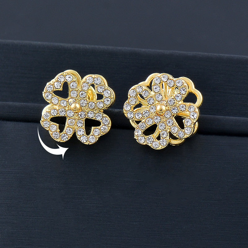 Elegant Rotatable Windmill Flower Earrings - Image 6
