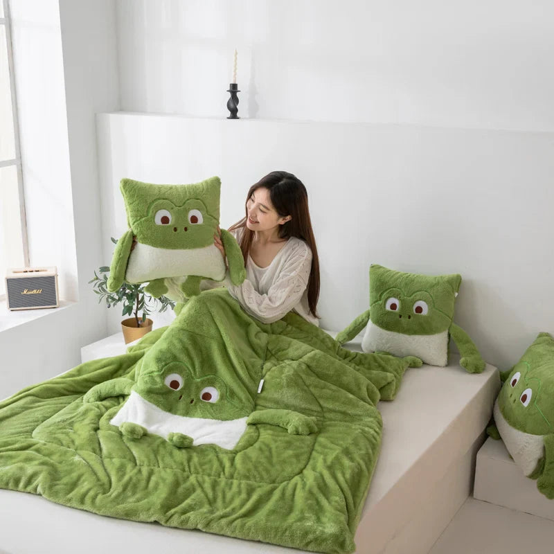 Cozy Dreams Mini Monster Quilted Pillow Blanket