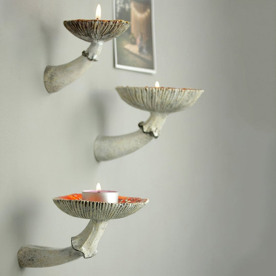 Mushroom Shape Floating Resin Wall Shelf - Image 0