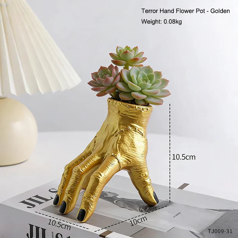 Nightcrawl Gothic Hand Ceramic Planter Pot - Image 8