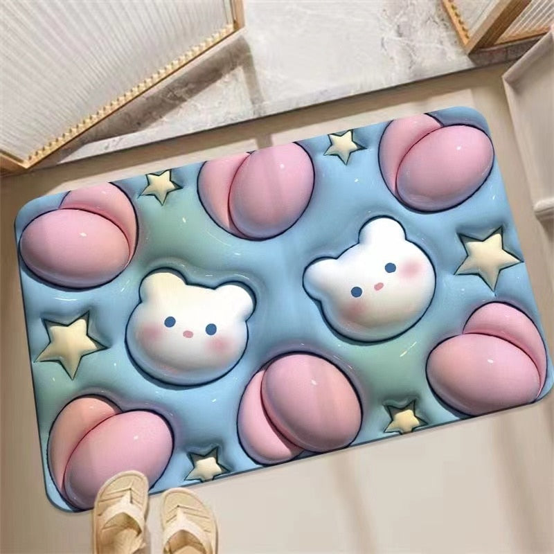 Non-Slip Cartoon Colorful Fun Quick Water Absorbent Mat - Image 2
