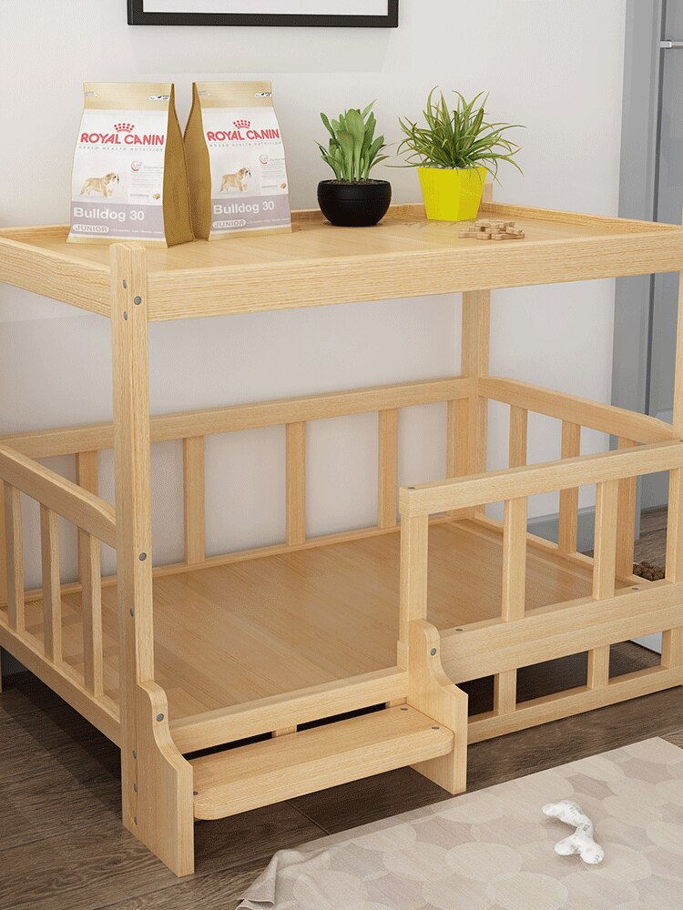 Furry Friend Detachable Pet Wooden Table Bed - Image 2