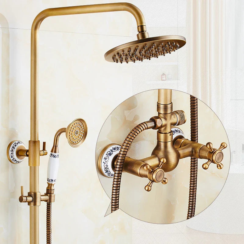 Golden Era Vintage Rainfall Bath Shower System - Image 0