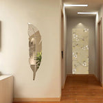 3D Feather Art Mirror Wall Sticker