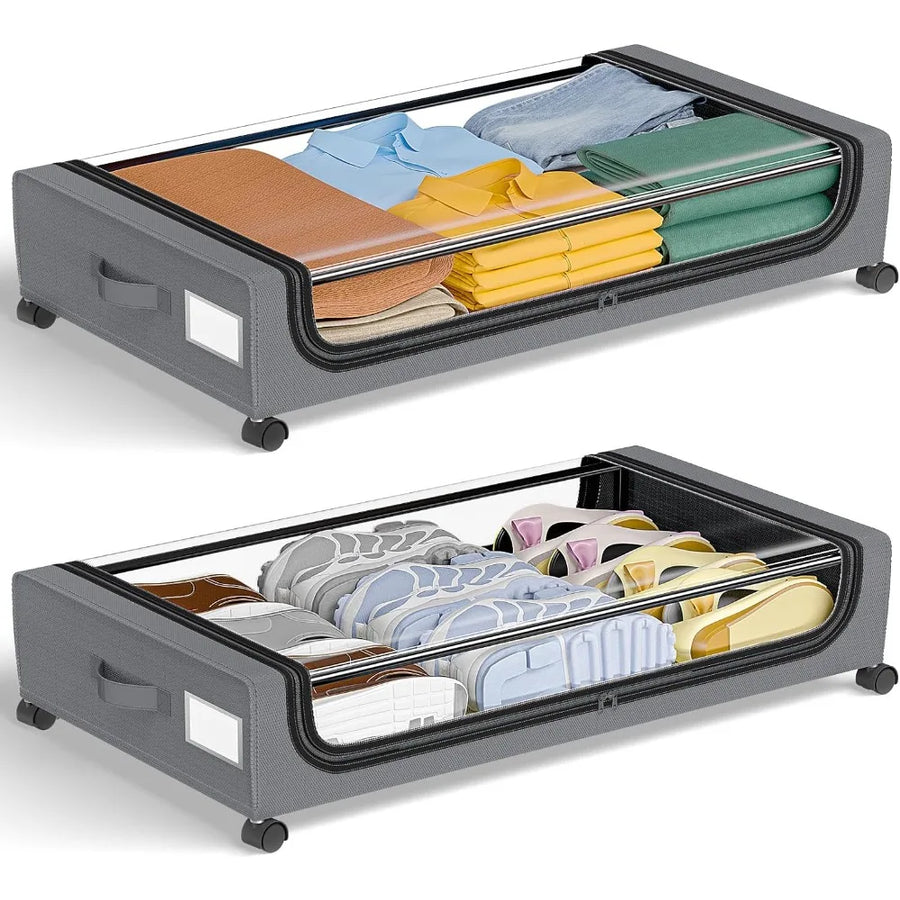 Underbed Storage Stackable Wheeled Box Organizer - Image 1