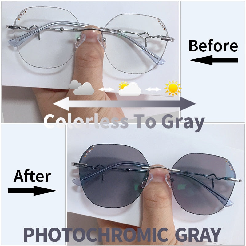 Diamond Sight Rimless Fashion Eyeglasses