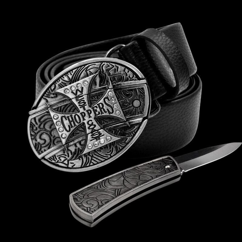 Self Defense Mini Knife Leather Belt - Image 3