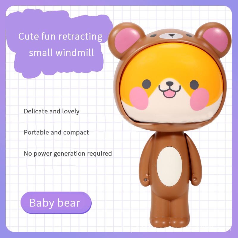 Cute Cartoon Hand Press Foldable Fan - Image 6
