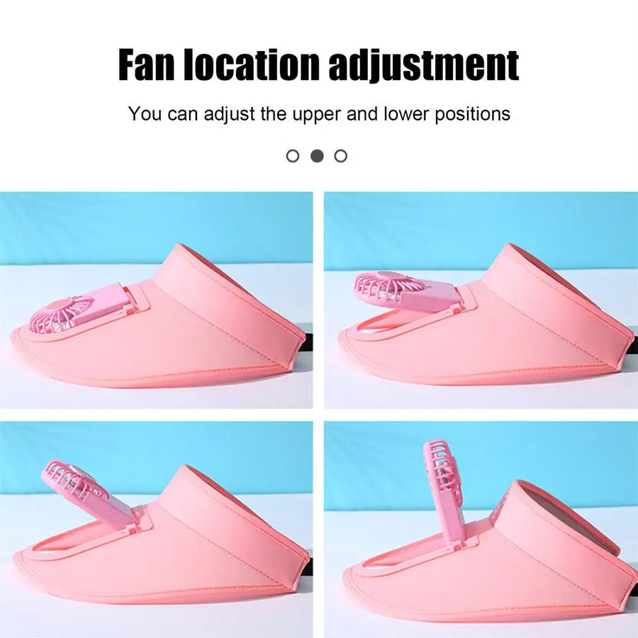 Breathable Summer Sun Visor Cooling Fan Hat - Image 2