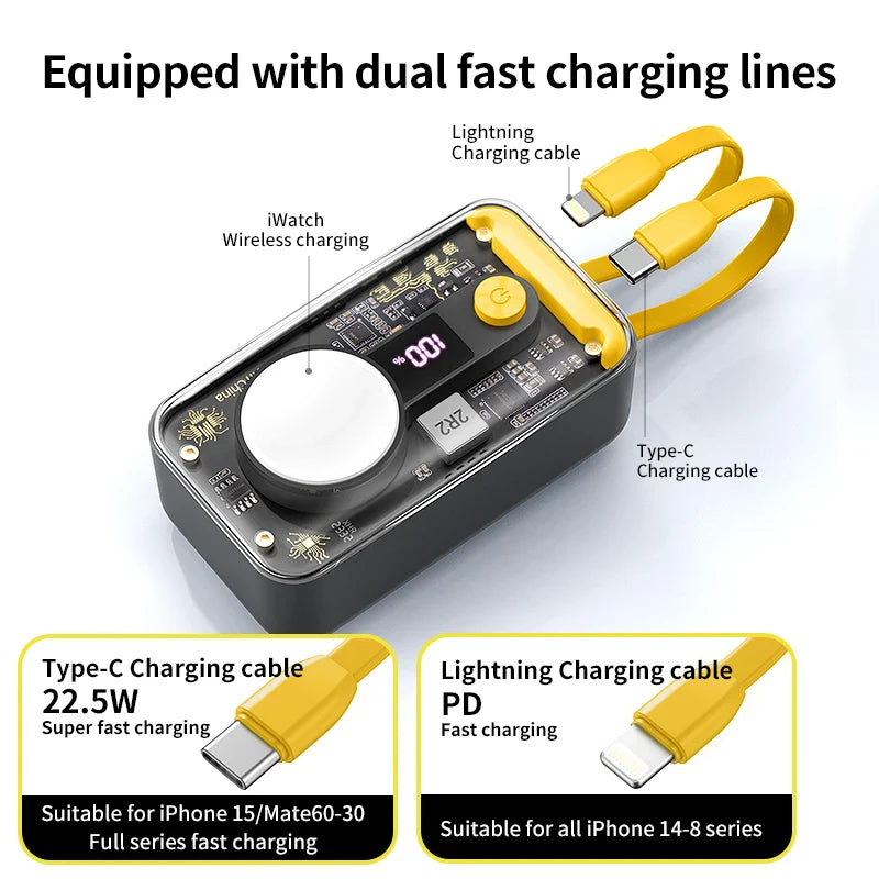 Portable Transparent Design Wireless Powerbank - Image 3