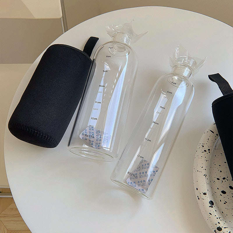 Time Scale Heat-Resistant Glass Water Bottle - Image 3
