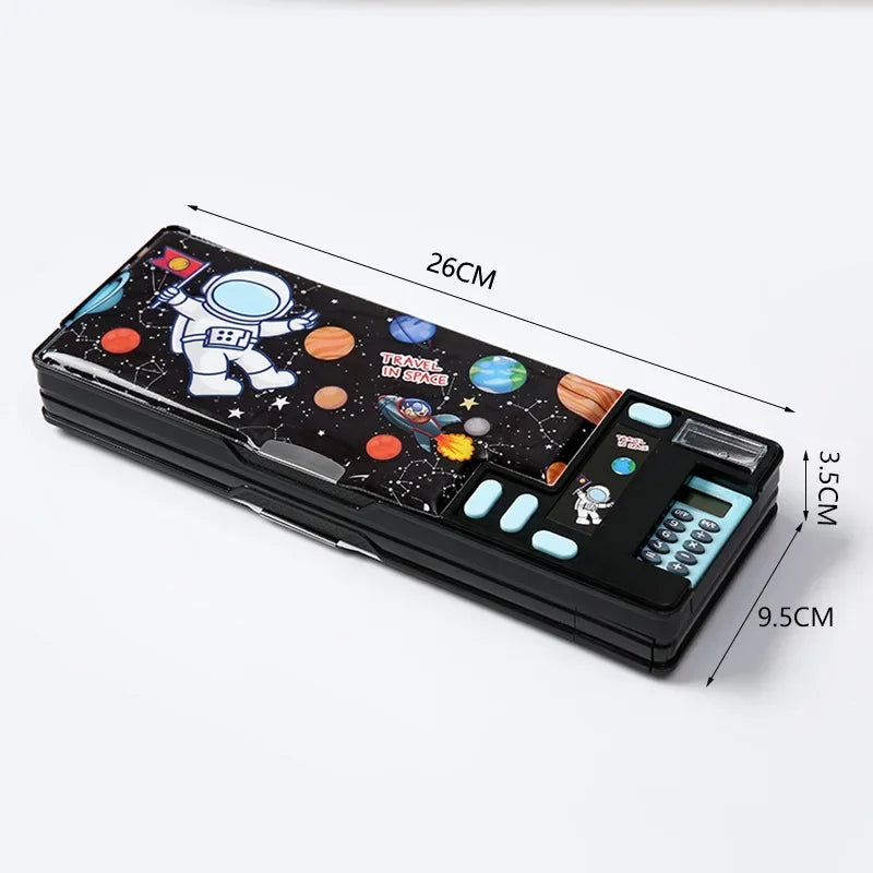 Double-Sided Creative Calculator Cute Kids Pencil Case