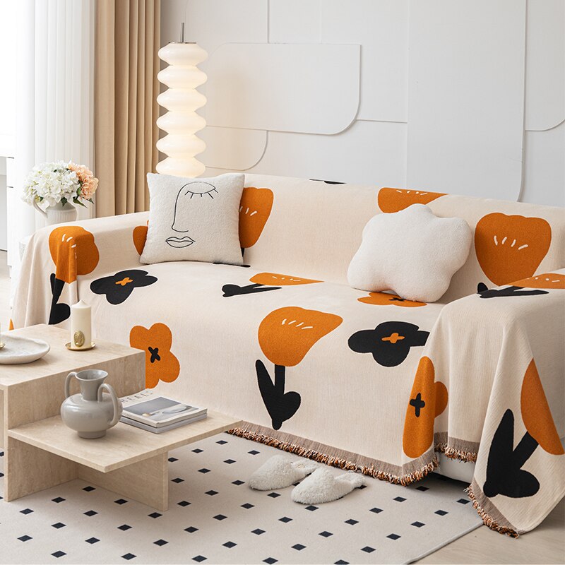Floral Blossom Non-Slip Modern Sofa Cover - Image 1