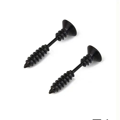 Realistic Screw Industrial Steel Earrings - Image 8