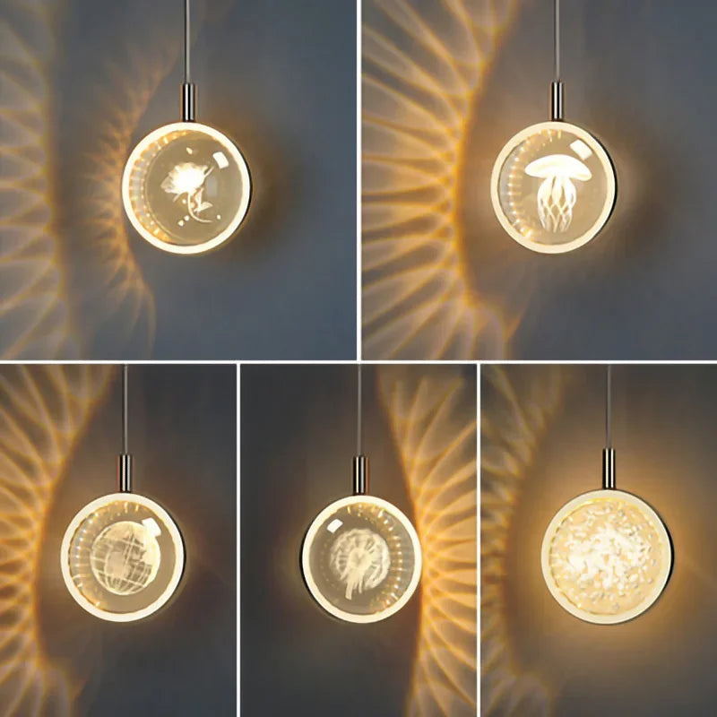 Nordic Crystal Halo Pendant Light - Image 2