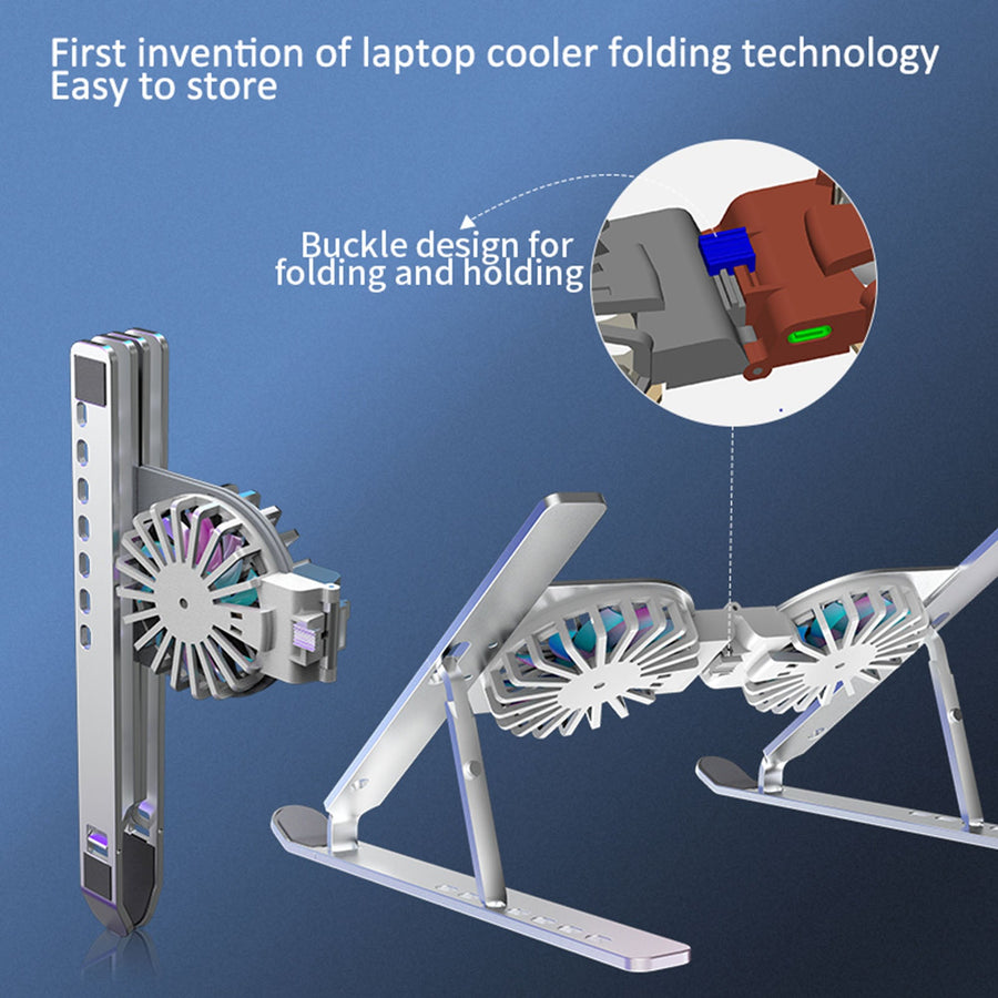 Foldable Dual Fan Laptop Cooler Stand - Image 4