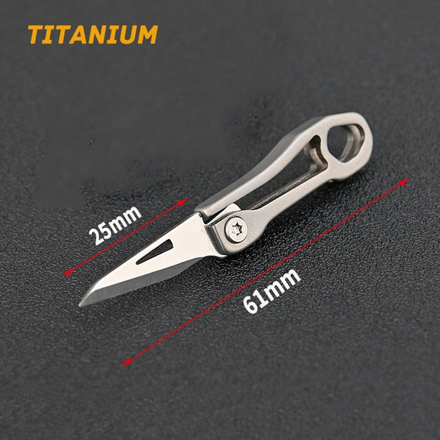 Mini Outdoor Foldable Titanium Knife Keychain